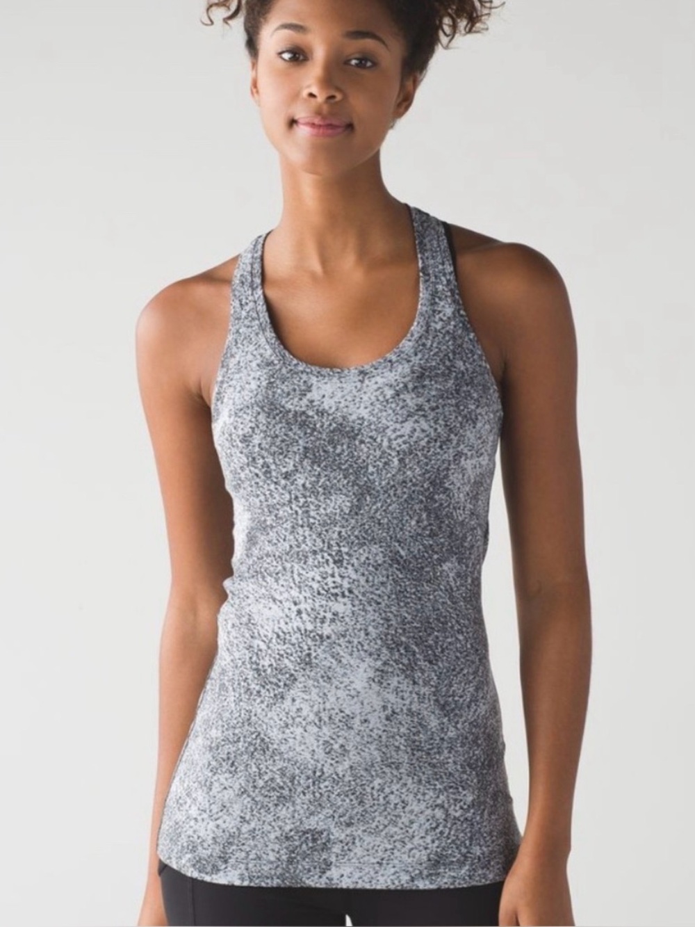 Lululemon Cool Racerback - Luon Spray Jacquard White Black